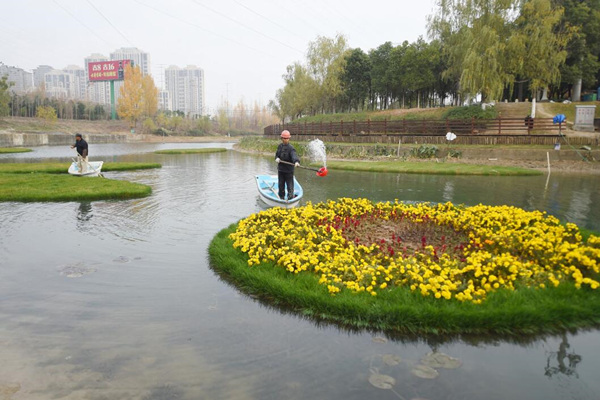 复合纤维浮动湿地