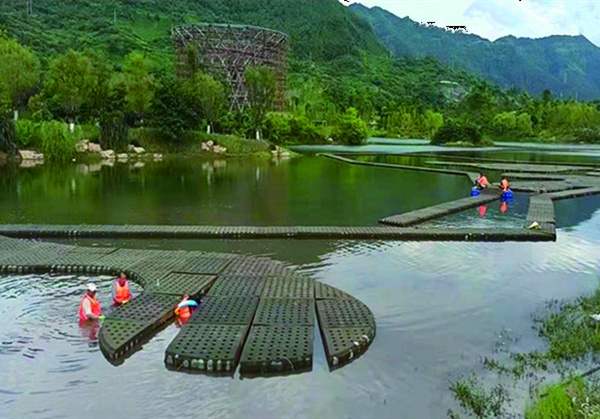 浮动湿地安装